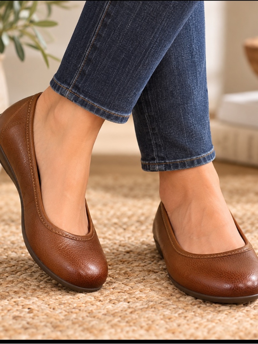 Taos Women’s Brown Rascal Ballet Leather Comfort Flats size 7.5